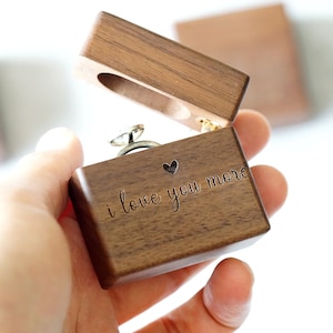 Proposal Ring Box, Custom Sleek Engagement Proposal Ring Box, Wedding Ring Box, Rustic Wedding Ring Box, Gift for her,