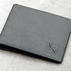 Portefeuille bifold, Portefeuille Monogram pour lui, Portefeuille papa, Portefeuille en cuir pour hommes, Cadeau Groomsmen, Portefeuille personnalisé pour lui, Cadeau de Noël