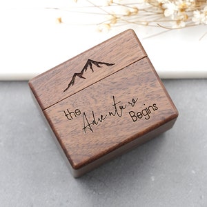 Engraved Double Wood Ring Box, Custom Wedding Ring Box, Proposal Ring Box, Personalized Ring Box, Engagement Ring Box, Proposal Ring Box