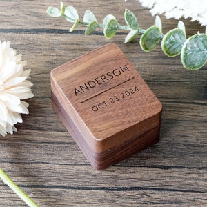 3 Rings Wood Box, Custom Ring Box, Proposal Ring Box, Personalized Ring Box, Wedding Engagement Ring box, Walnut Wooden ring box