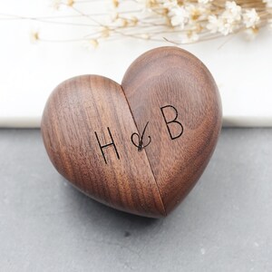 Heart Wedding Ring Box, Engraved Double Ring Box, Proposal Ring Box, Personalized Ring Box, Engagement Ring Box, Proposal