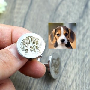 Personalized Pet Cufflinks, Pet Accessories, Custom Pet Cufflinks, Metal Cufflinks, Pet Memorial Accessories for him,