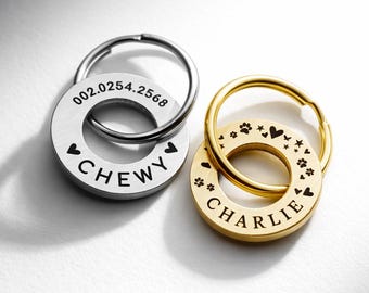 Custom Engraved Dog Tag Id, Solid Brass Dog Tag Id, Dog Name Tag, Dog Collar Id Tag, Cat Collar Tag Id, Custom Name engraved for your pet.