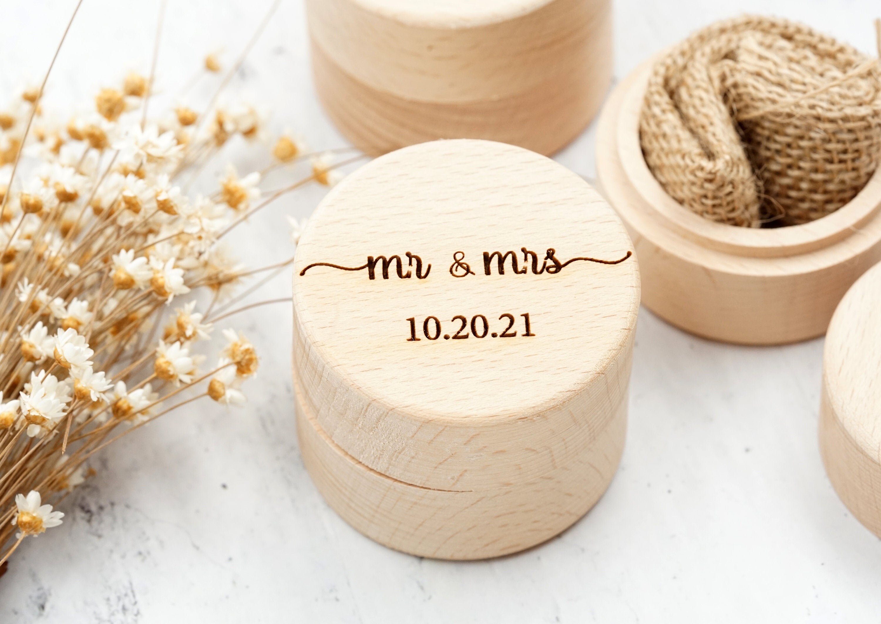 Custom Proposal Ring Box Custom Date Ring Box Engraved Ring Etsy