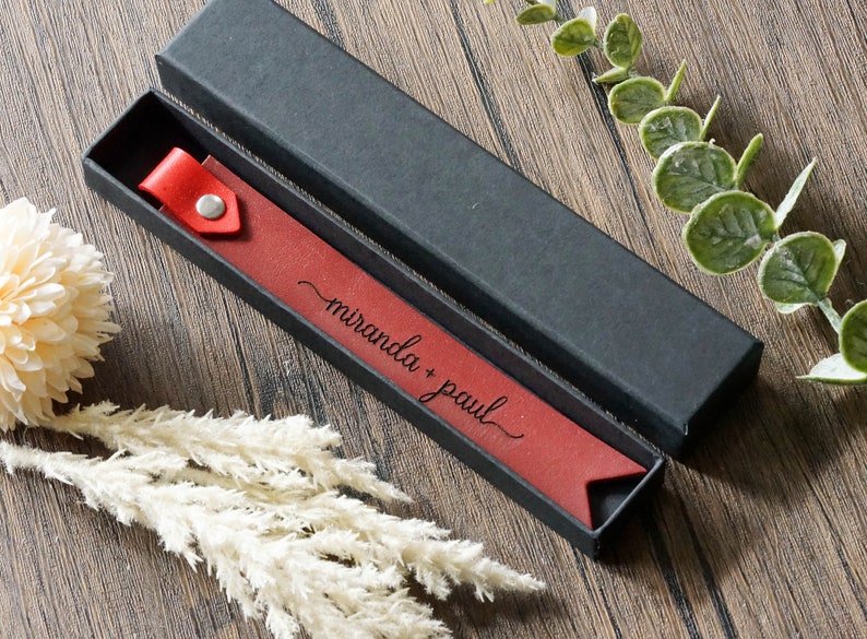 Personalised custom Leather Bookmark, Bookworm gift, for her, Engraved Quote & Initials, Handmade Gift Birthday Christmas- Bookclub bulk image 5