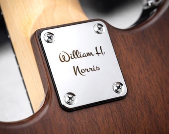Personalized Guitar Neckplate, Custom Logo Engraved Neck Plate, Gift for Music Lover, Guitar Player Gift, Music Accessories, Handwriting
