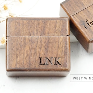 Flip Wooden Ring Box, Slim Ring Box, Engagement Proposal Ring Box, Wedding Ring Box, Rustic Wedding Ring Box, Gift for her, Valentines day