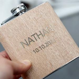 Custom Wooden Flask, Groomsmen gift, Wedding gifts,  Engraved Flask, Groomsmen Flask, Groomsman Gift Flask, Groomsmen Flask Set.