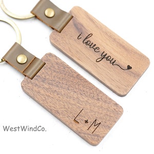 Benutzerdefinierte Schlüsselbund, Holz Schlüsselbund Geschenk, Jubiläum Schlüsselbund, Holz Jahrestag Geschenk, Geschenk für Papa, Geschenk für Trauzeugen, Walnussholz Schlüsselbund