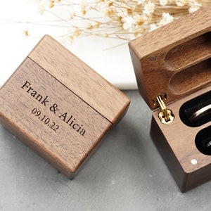 Double Wood Ring Box, Custom Wedding Ring Box, Proposal Ring Box, Personalized Ring Box, Engagement Ring Box, Proposal Ring Box