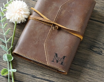 Travel Journal book, Rustic Journal Diary, Refillable Monogram Gift, Leather Journal, Engraved , Diary, Notebook, Engraved Diary,