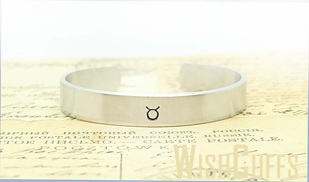 Zodiac Sign Bracelet Personalized Cuff Bracelet Birthday Etsy