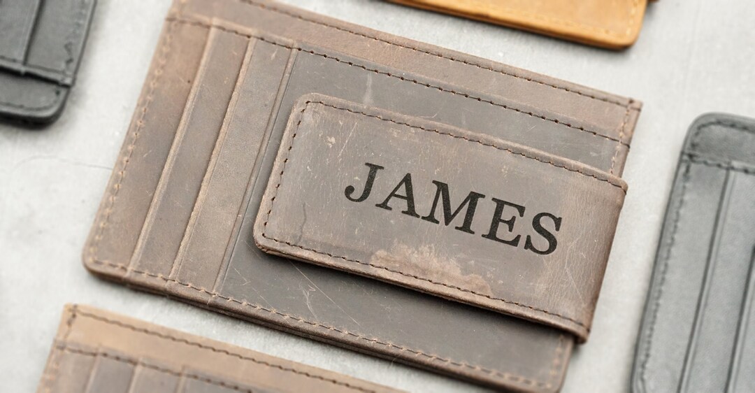 Personalized Leather Money Clip, Leather Wallet, Wallet for