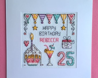 Joyeux 70th Anniversaire Cross Stitch Carte Kit