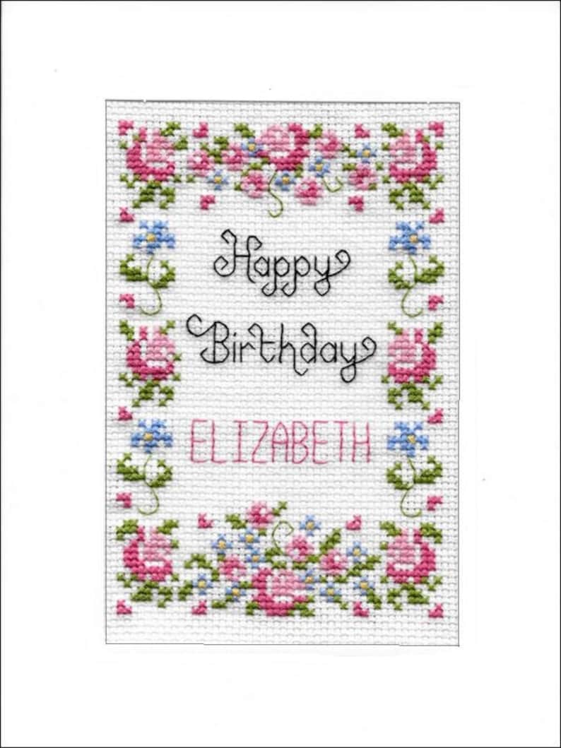 Cross Stitch Kit on 16 aida Golden Wedding Anniversary Greeting card