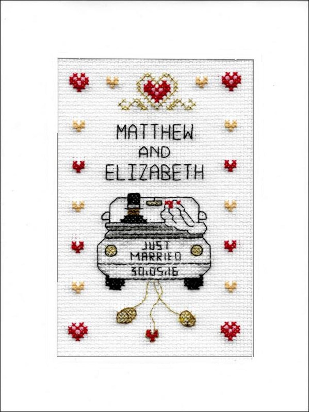 Wedding Cross Stitch Card Kit - Just Married - Etsy UK