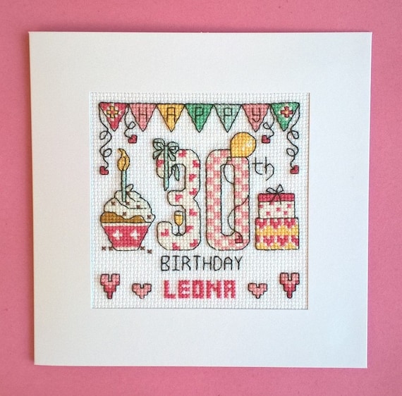Kit De Carte De Point De Croix Joyeux 30eme Anniversaire Etsy