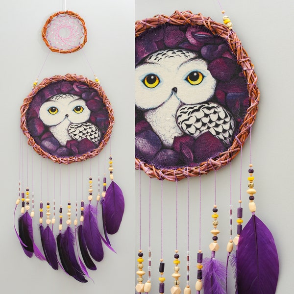 Big Owl Dreamcatcher Etsy