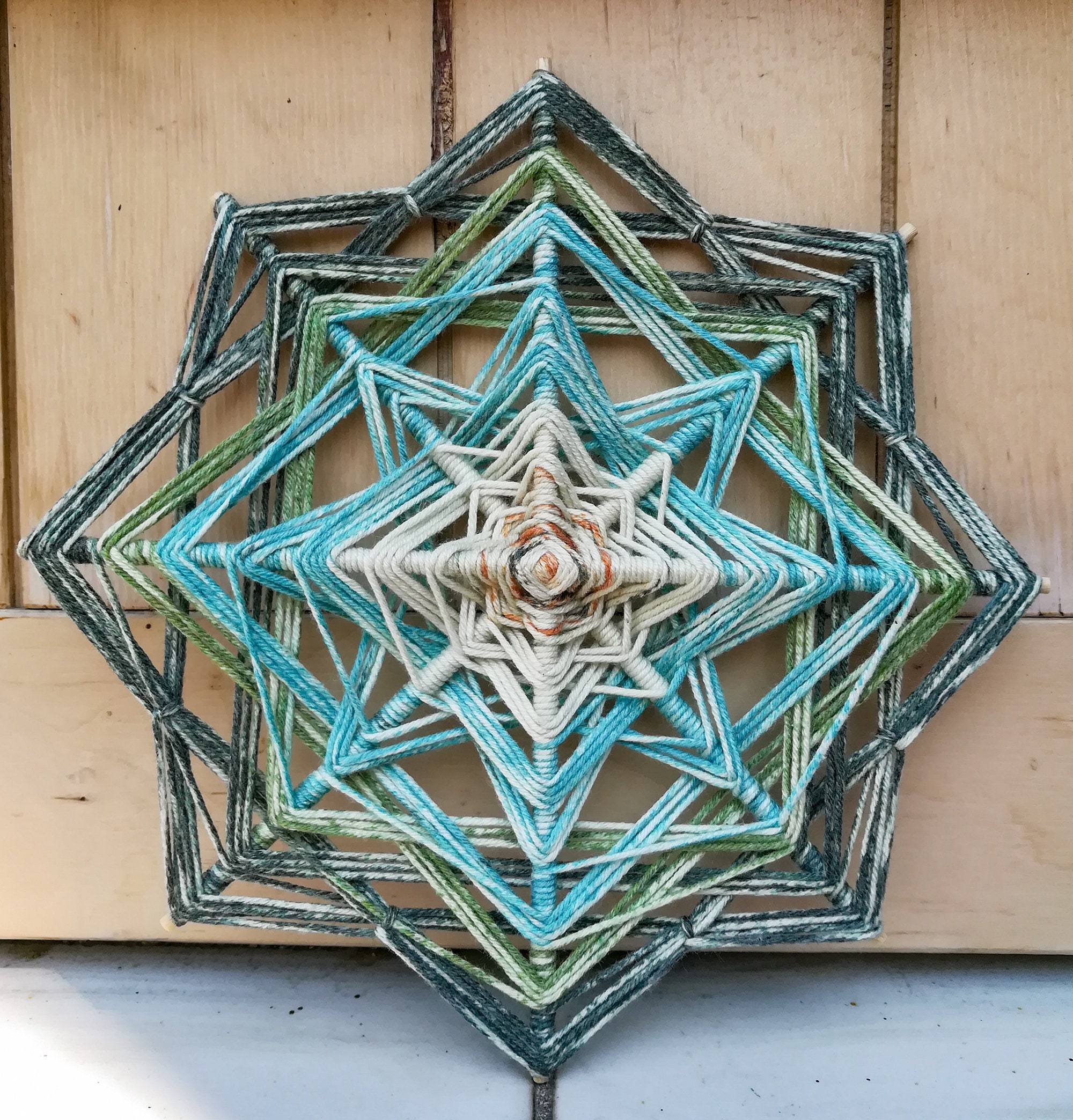 Mandala Wall Art Ojo De Dios God's Eye Yarn Mandala Etsy