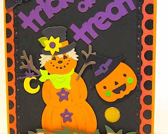 homemade trick or treat cardhandmade halloween cardshalloween pumpkins