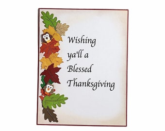 Thanksgiving Cards,Thanksgiving Day Card,Fall Leaves Card, Handmade Thanksgiving Card, Happy Thanksgiving Card,Fall Card