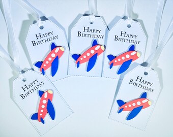 Birthday Gift Tag Set Of 10,Airplane Gift Tags,Party Favor Tags,Homemade Gift Tags,Gift Bag Tags,Gift tags,Airplanes