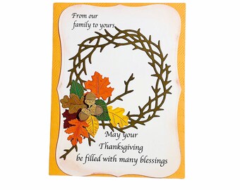 Thanksgiving Cards,Thanksgiving Day Card,Fall Leaves Card, Thanksgiving Card, Happy Thanksgiving Card,Fall Harvest Card,Handmade