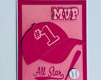 Girls Basketball Card,Handmade Cards,Cute Birthday Card,All Stars Card.Cards For Kids,Softball Card,Her Birthday,
