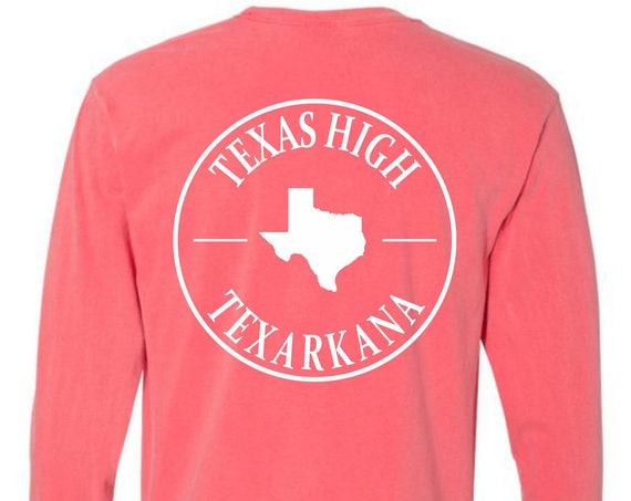 Texas High Texarkana Comfort Colors Long Sleeve Pocket Tee