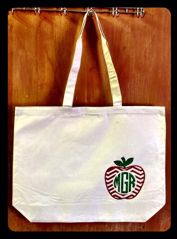 Large Monogrammed Canvas Tote