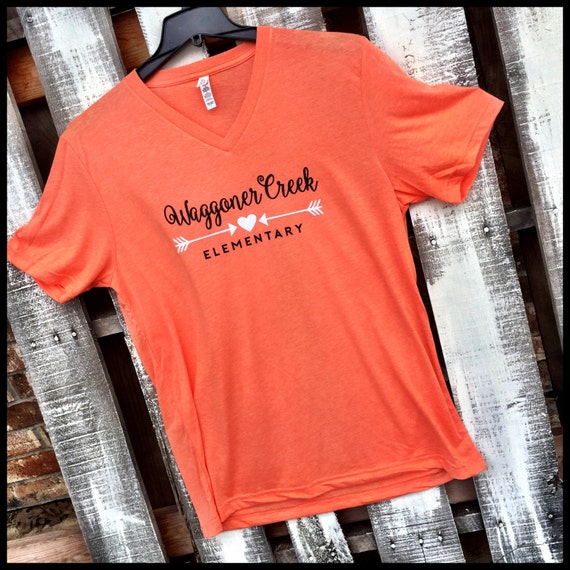 Hearts & Arrows School Spirit Vneck Tee -- ANY SCHOOL -- any school color