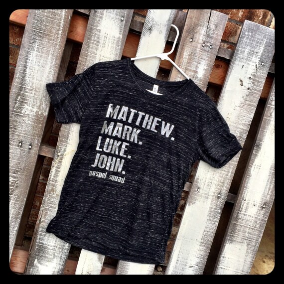 Matthew. Mark. Luke. John - Gospel Squad Soft Style Marbled Crewneck Tee