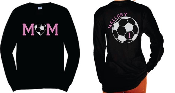 Soccer Mom Blingy LONG Sleeve Tee ** Personalized