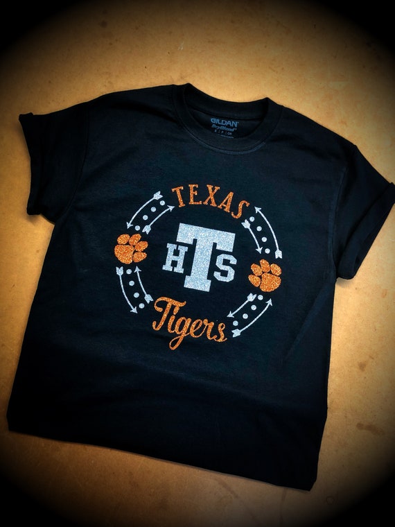 Texas Tigers Bling Tee with Monogram or THS Option