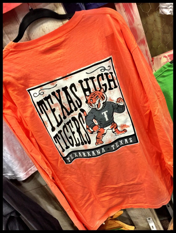 Rally Rally Rooster Apparel Texas High Tiger Comfort Colors Long Sleeve Tee -- Soft and Comfortable -- Perfect for leggings wear!