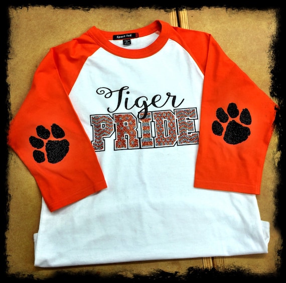ANY Mascot Pride Raglan 3/4 Sleeve Glitter Tee with Elbow Patches - Bling and glitter steal the show!