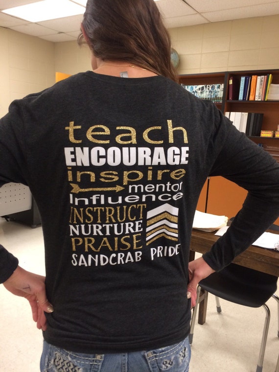 Sandcrab Pride Teach Encourage Inspire Long Sleeve Soft Style Tee