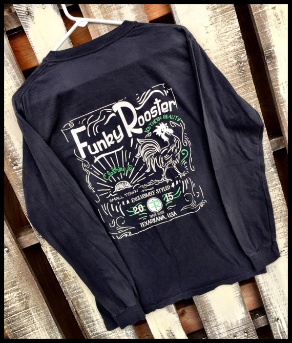 Funky Rooster Collection Southern Quality Comfort Colors Long Sleeve Pocket Tee -- Soft and Comfortable -- Perfect for leggings wear!