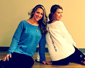 DRISHTIQ Wide Neck Sweatshirt Blue