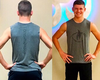DRISHTIQ Men's Muscle Tee - Drishtiq Yoga Lines