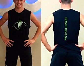 DRISHTIQ Men's Muscle Tee - Drishtiq Yoga Lines