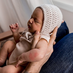 Newborn Knit Baby Bonnet, Crochet Knitted Bonnet, Neutral Bonnet, Bonnets Baby, Classic Bonnet, Newborn, Baby, Toddler Bonnet, MADE 2 ORDER