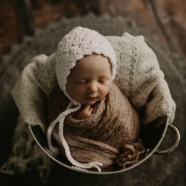 Bonnet Baby, Newborn Girl Hat, Newborn Prop, Baptism Christening Gift, Baby Girl, Bonnets Baby, Newborn to Toddler Size, MADE to ORDER