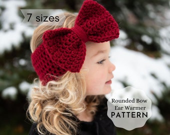 Crochet Ear Warmer PATTERN, Bow Ear Warmer, Baby, Toddler, Child Headband , Crocheted Bow Headwrap Pattern, PDF Download