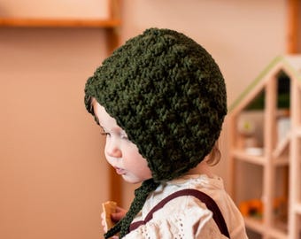 Baby Bonnet, Baby Bonnets, Knit Baby Bonnet, Newborn Bonnet, Baby Shower Gift, Boho Baby Clothes, Gender Neutral Baby, MADE2ORDER