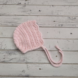 Newborn Knit Baby Bonnet, Crochet Knitted Bonnet, Neutral Bonnet, Bonnets Baby, Classic Bonnet, Newborn, Baby, Toddler Bonnet, MADE 2 ORDER image 8