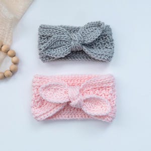 Girls Ear Warmer, Bow Head Band, Top Knot Headwrap, Knotted Head Warmer, Mommy and me set, Baby Headwear, Tied Ear Warmer, Made to Order