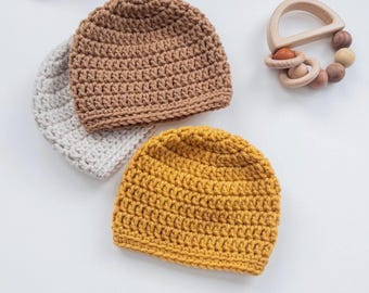 Baby Hat, Crochet Newborn Beanie, Knit Baby Hat, Unisex Baby Hat, Gender Neutral, Baby Gift, Hospital Hat, Hats for Babies, Newborn Hat