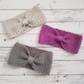 Knot Ear Warmer, Bow Ear Warmer, Knotted Ear Warmer, Crochet Ear Warmer, Knit Bow Headband, Child, Toddler, Baby, Ear Warmer, MADE 2 ORDER