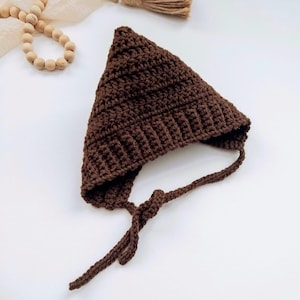 Pixie Baby Bonnet, Crochet Newborn Hat, Textured Infant Beanie with Ties, Handmade Gender Neutral Baby Hat, Unisex Bonnet, MADE to ORDER